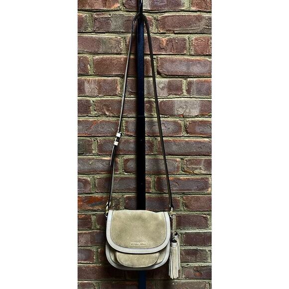 Michael Kors Dunn Suede Saddlebag Crossbody - Picture 2 of 10
